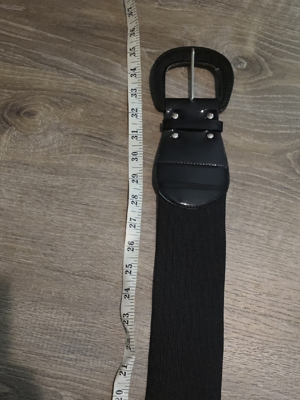 Black Stretch Webbing Men's Belt with Polished Buckle